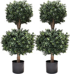 3ft-35'' artificial boxwood double ball topiary trees,2pack faux, main product view