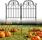 decorative garden fence 17in x 10ft,10 panels,metal halloween, main product view