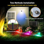 Christmas RGBW Landscape Spotlight,12W RGBW Color Changing Outdoor Spot Lights for Yard, Low Voltage LED Landscape Spotlight with Remote Control, IP65 Waterproof Yard Spotlgiht for Garden, 4 Pack