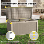 320 Gallon Outdoor Storage Box,Large Waterproof UV Resistant Deck Box,Lockable Storage Container for Patio Furniture Cushions Garden Tools and Pool Accessories(Gray)