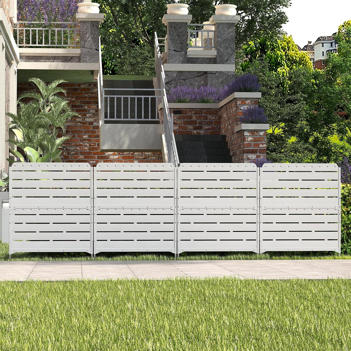 homspark fence privacy screen decorative garden fence panels, side view