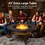 43" large fire pit for outside with 2, side view