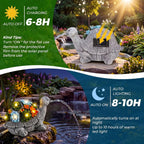 Jetec Solar Garden Statue Fountain Turtle, Pond Water Spitter Aerator | Not Included Tubing, Lawn Decor Tortoise Statue with Succulent & LED Lights for Outdoor Patio, Yard, Ponds Decor, Ideal Gift