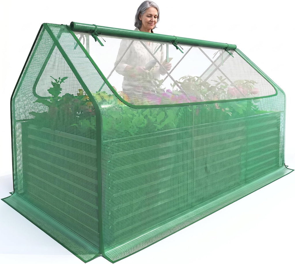 quictent raised garden bed with cover galvanized planter, main product view