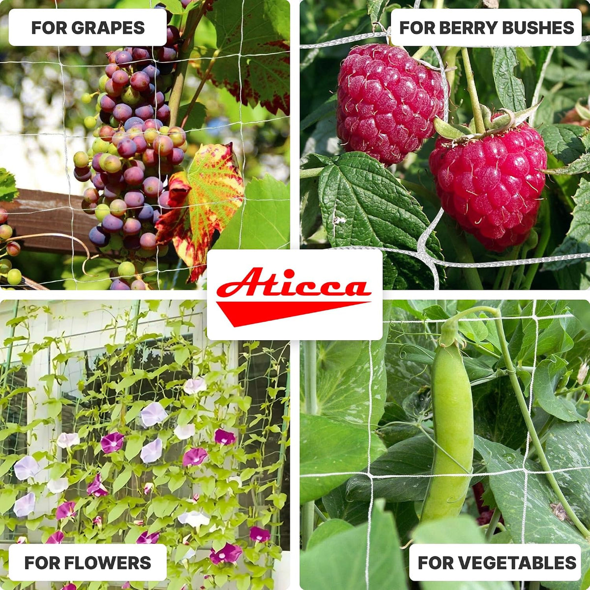 aticca 6.5x350 ft heavy duty trellis netting, 6-inch showing dimensions