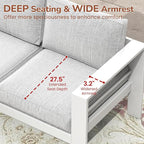 Solaste Outdoor Couch Aluminum Patio Furniture Sofa, 3-Seat All-Weather Metal Outdoor Patio Furniture with Cushions,Light Grey