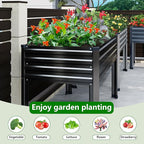 Galvanized Raised Garden Bed with Legs,2PCS 48×24×30in Elevated Planter Box for Backyard,Garden, Patio, Balcony, 350lb Capacity,Planters for Outdoor Plants,Black