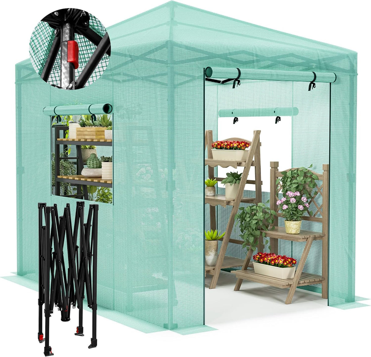devoko walk-in greenhouse, portable pop-in green house, main product view
