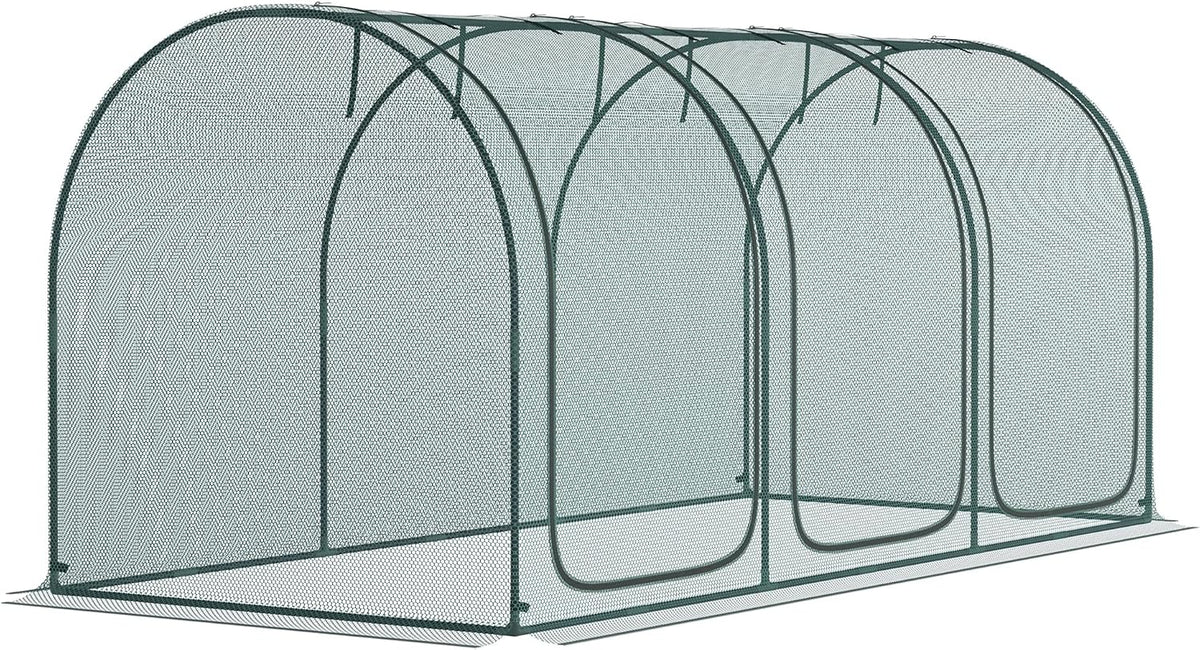 outsunny 9' x 4' crop cage plant protection, view 9