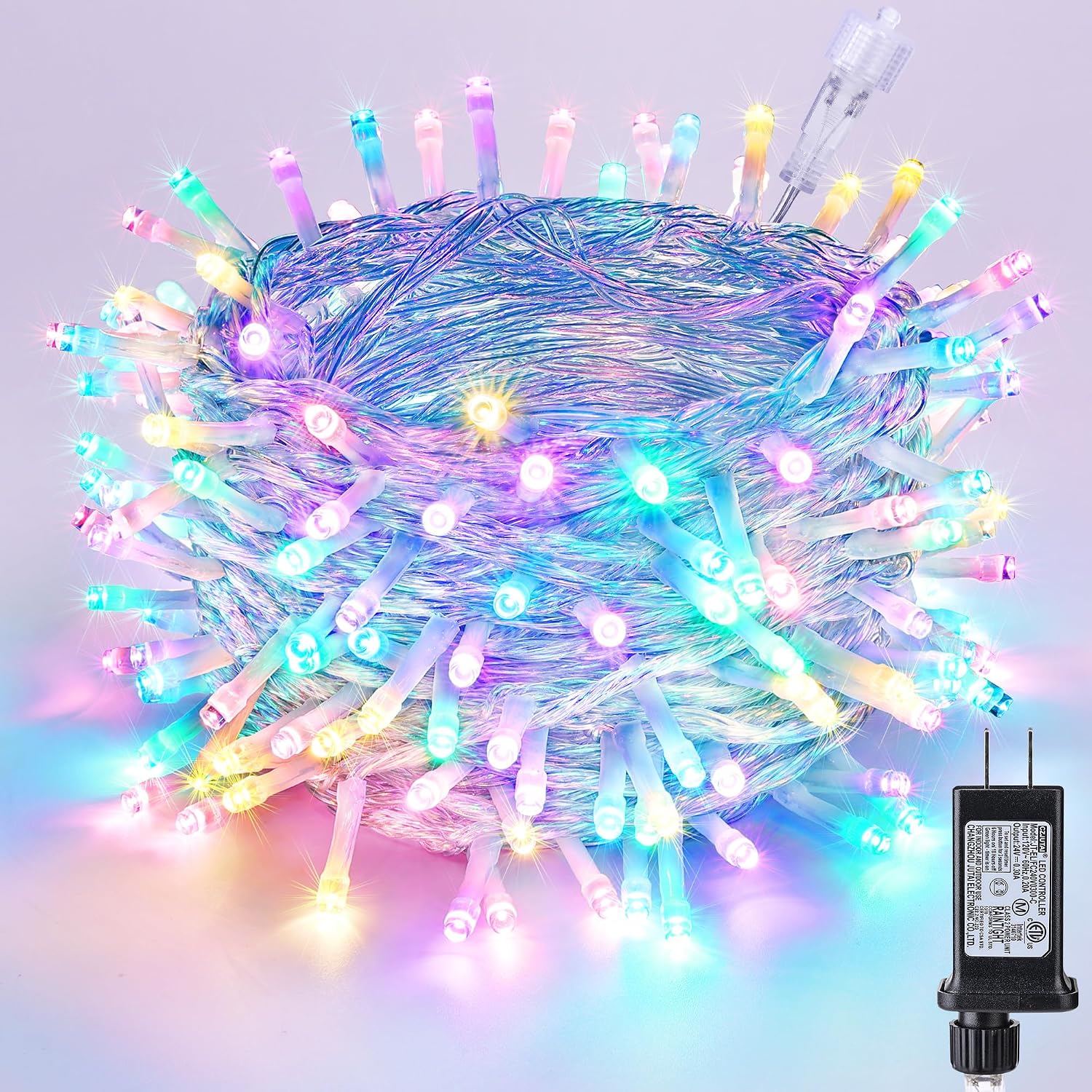 Joomer Easter String Lights 33FT 100LED String Lights | with 8 Modes Timer Connectable Waterproof Plug in Indoor Outdoor, Pastel Fairy light for Easter Decorations