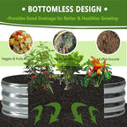 8x2x1ft(2 Pack) Galvanized Oval Raised Garden Bed,Outdoor Planter Box Metal Patio Kit Planting Bed for Vegetables Flowers Herb,Silver
