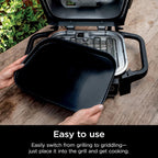 Ninja XSKGRDPLT Woodfire, Outdoor Flat Top Griddle Plate, Compatible with Ninja Woodfire Grills (OG700 series), Ceramic Coating, Insert, Black/Grey | Ninja Woodfire Griddle Plate clicks into your grill for even, edge-to-edge searing and easy-clean