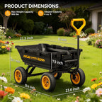 cammoo 10-in no-flat tires 900lb garden dump cart, view 9