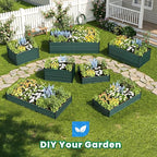 Quictent Galvanized Raised Garden Bed Metal Planter Box Bottomless for Backyard Outdoor, Include 1 pc Tomato Cage, Dark Green, 6x3x2 Ft
