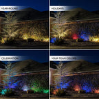 Enbrighten Landscape Lighting, 40ft, 6 Lights, Remote Control | Color Changing LEDs, Waterproof, Plastic Stakes, 8ft Spacing for Flexible Install, All-in-One Garden & Path Lighting Kit