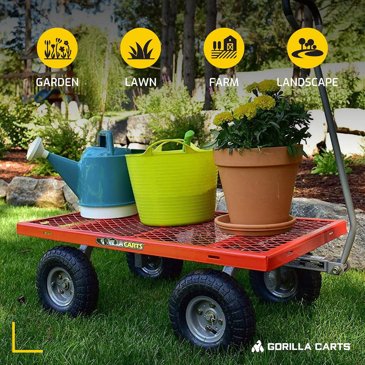 gorilla carts steel utility garden cart, 800 lb. on a desk or shelf