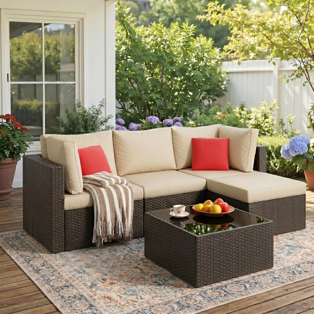 vongrasig 5 piece patio furniture sets, outdoor patio, main product view
