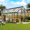 amerlife 6x16 ft walk-in polycarbonate greenhouse with 2, main product view