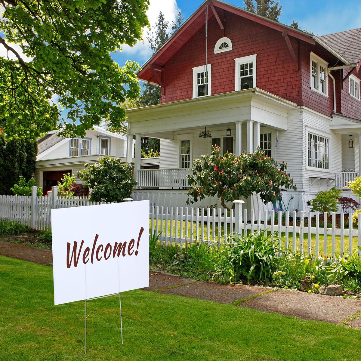 kigley 60 pack blank yard signs with stakes, side view