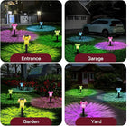 Easter Solar Pathway Lights Outdoor Decorative 4 Pack, 4 color LED Mushroom Solar Lights Outdoor Waterproof Solar Powered Decor for Yard Driveway Patio, Valentines Day Halloween Christmas Garden Decor