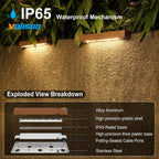 VOLISUN 7 Inch Retaining Wall Lights, 2700K Hardscape Lighting, 12 Pack | IP65 Waterproof, Cuttable Low Voltage Landscape Lighting, 12V Paver Lights, 3W Outdoor Step Lights, ETL