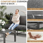 aluminum outdoor patio furniture sets all-weather patio conversation, side view