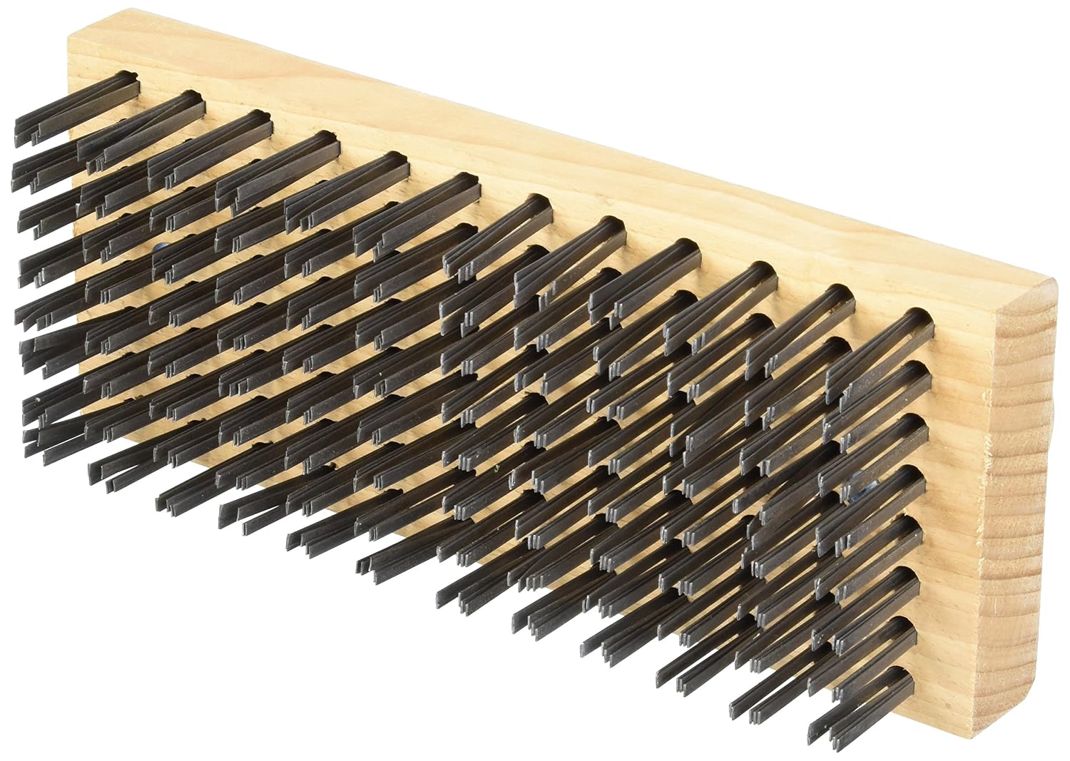 Winco 9 1/4" x 3 3/4" Brown Medium Butcher Block Brush | Great for Glass Washing, Bar Sinks and Restaurant Bars, Durable bristles