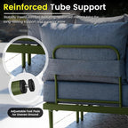 Sundale Outdoor 2 Pieces Patio Sofa Set, Metal Outdoor Sectional Loveseat with 6 Inch Olefin Cushion, All-Weather Modern Patio Chair Sets for Porch, Balcony