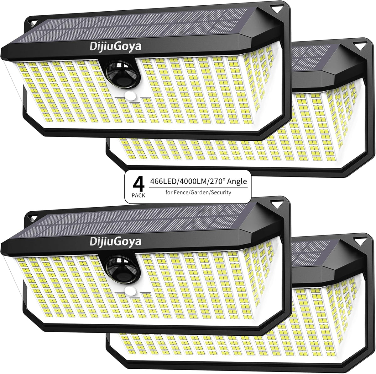466 leds solar lights outdoor with motion sensor, main product view