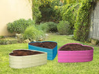 Plant & Plot Galvanized Raised Garden Beds Outdoor // Planter Raised Beds for Gardening, Vegetables, Flowers // Large Metal Garden Box (White) // Tool-Free Assembly
