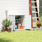 EHHLY Heavy Duty Small Storage Cabinet Outdoor Weatherproof, 14 Cuft Garage Storage Cabinet with 2 Adjustable Shelves, Lockable Kitchen Pantry Closer Organizer, 31Wx23Lx34H, Polar White