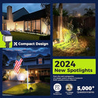 Solar Spot Lights Outdoor Waterproof for Flag, Tree, House, Garden, Yard, Landscape Spotlights for Accent Uplighting Halloween Christmas Decorations-4 Pack