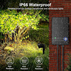 ZUCKEO All-in-One Low Voltage Landscape Lighting Kit, 5W LED Landscape Lights with Transformer, 120FT Wire and Connectors, Waterproof Outdoor Spotlight for Yard Garden House, 3000K 12V-24V, 12Pack