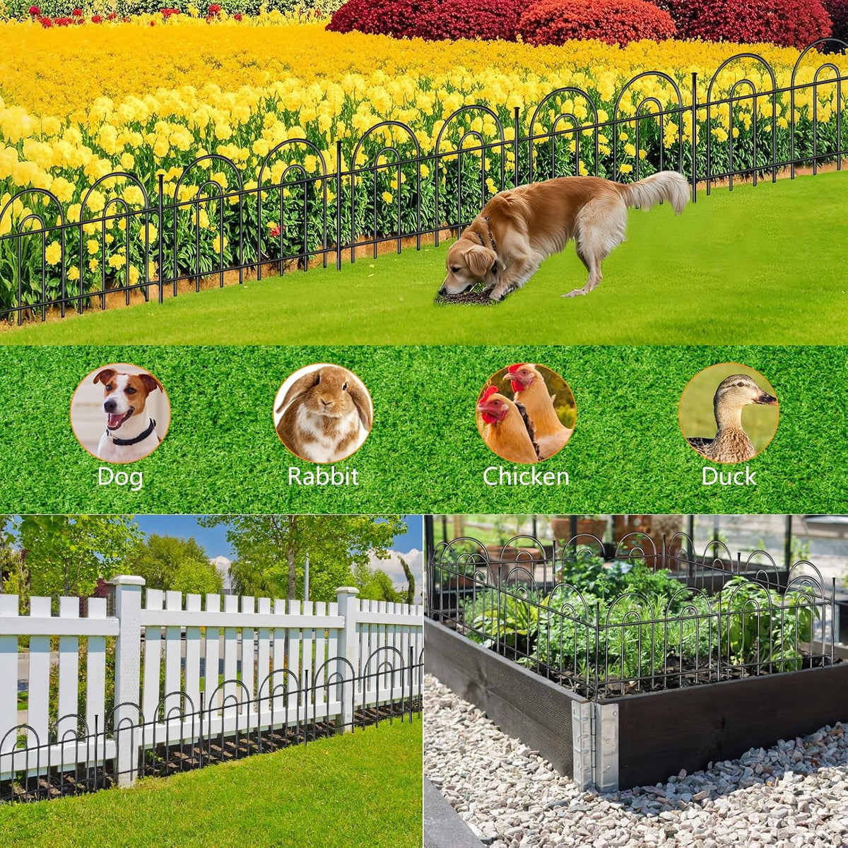 45ft x 13in animal barrier fence, 32 panels, side view