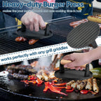 HaSteeL Basting Cover & Burger Press for Outdoor Grilling Steaming | 9In Stainless Steel Melting Dome & 6In Grill Press, Professional Griddle Lid Kit for Flat Top Teppanyaki Cooking