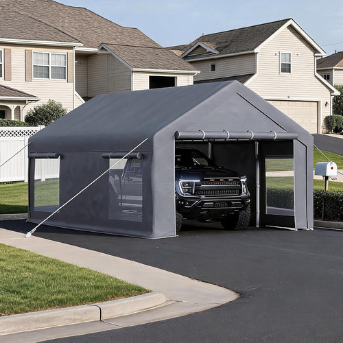 12x20 ft heavy duty carport canopy with sidewalls, main product view