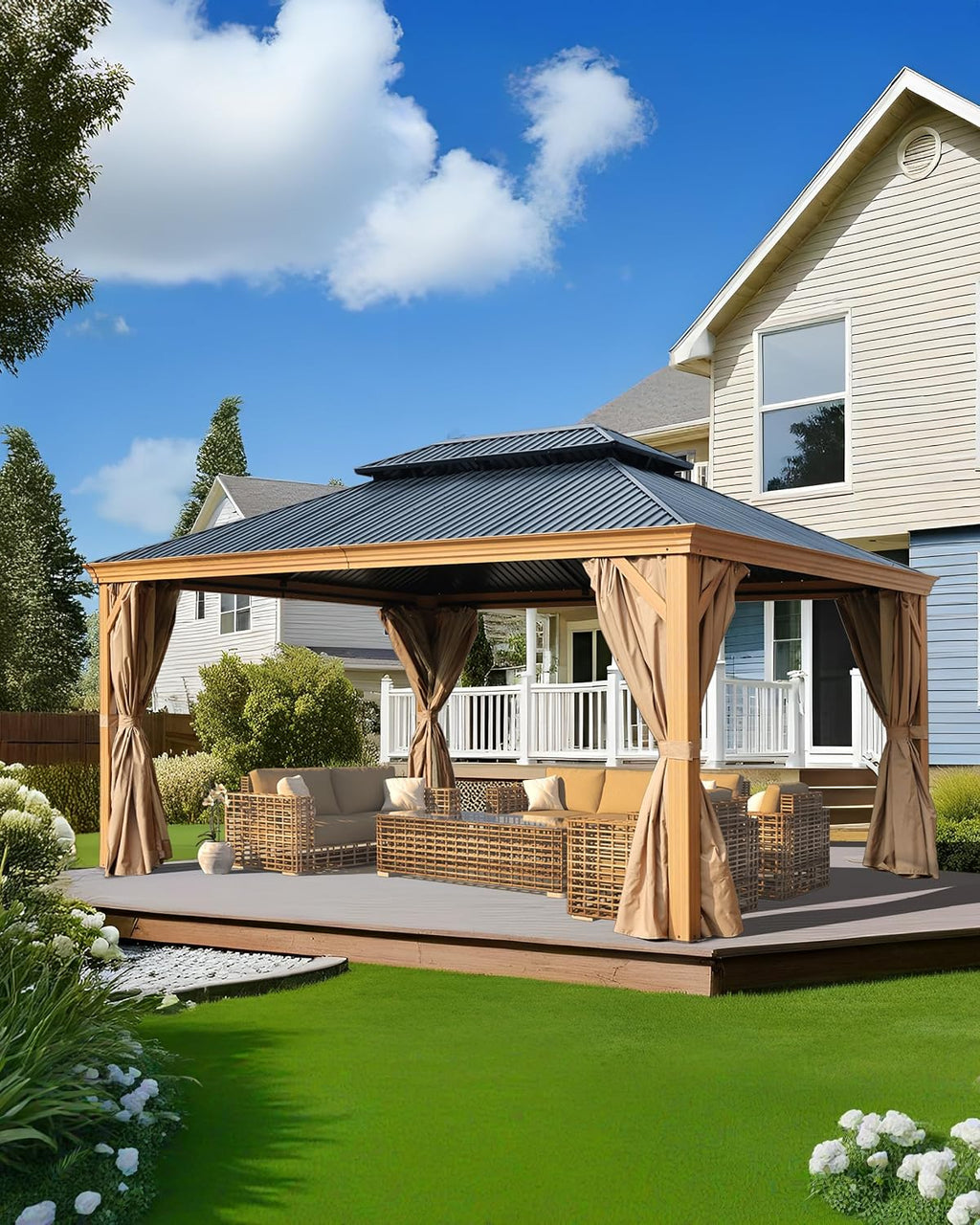 bps 12' x 16' hardtop gazebo outdoor aluminum, main product view