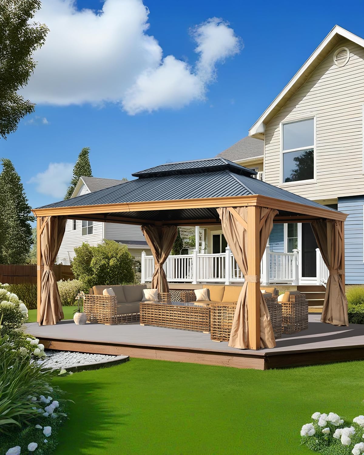 bps 12' x 16' hardtop gazebo outdoor aluminum, main product view