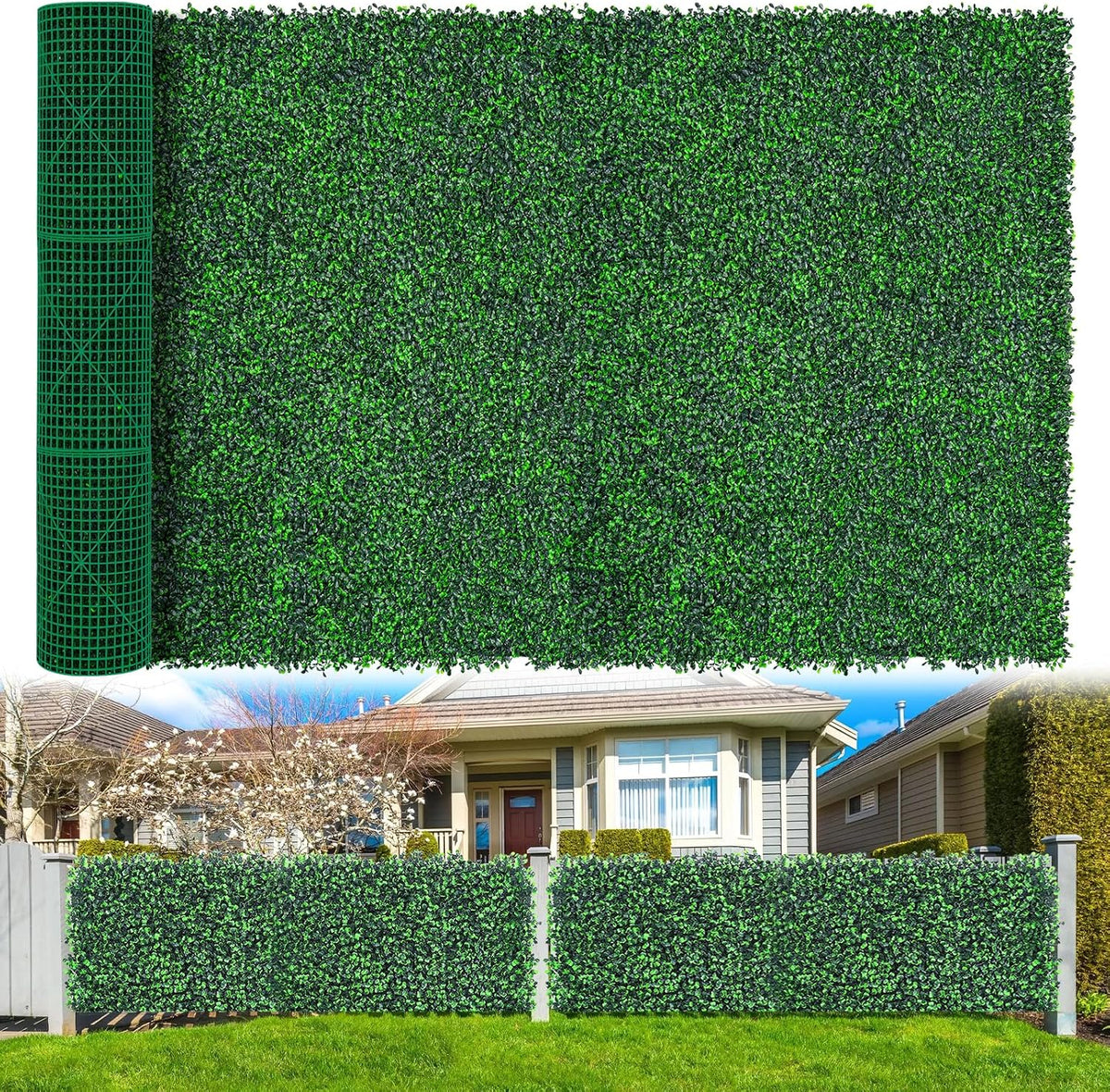yangrass artificial boxwood greenery wall roll, 60"x120" in, main product view
