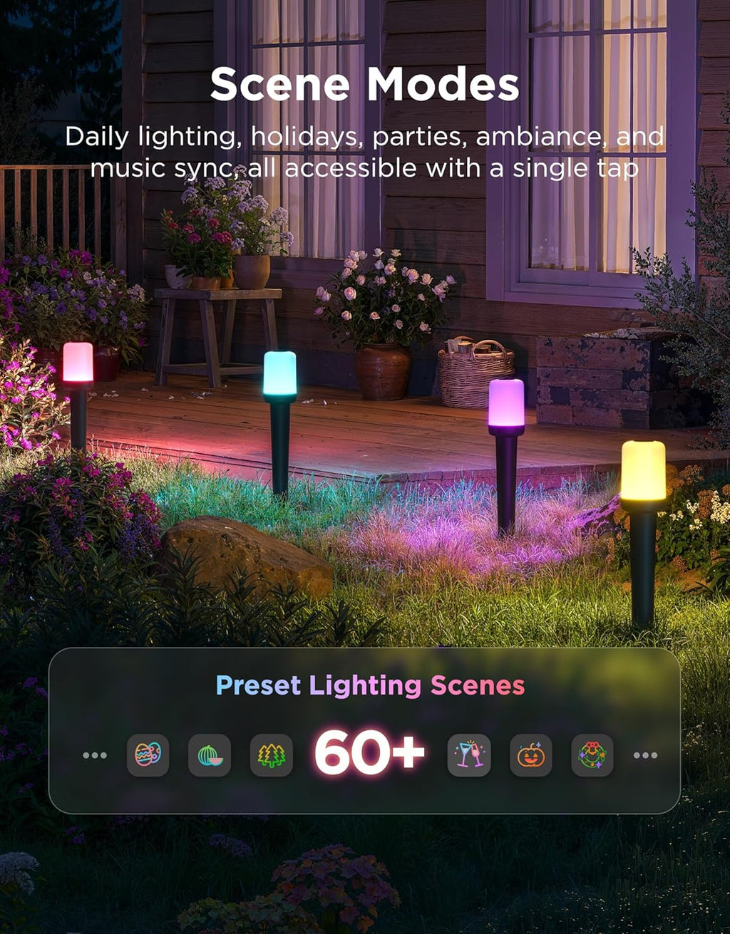 Govee Outdoor Cylinder Pathway Lights, 8 Pack, 425 Lumens, IP67 Waterproof | 60+ Preset Scene Modes, Outdoor Decor for Path, Patio, Garden, Lawn, Compatible with Alexa, Google Assistant, Matter