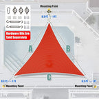 Amgo Custom Size 20' x 20' x 20' Red Triangle Sun Shade Sail UPF50+ AGTAPRT12, Order to Make Canopy Awning, 95% UV Blockage, Water & Air Permeable, Commercial Standard (We Customize)