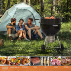onlyfire Black Coated Steel Charcoal Kettle Rotisserie Ring Kit | Fits for Weber 22" Kettle Grills and Other Similar Grills, Turns Your Kettle Into A Chicken Roaster