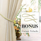 RYB HOME Outdoor Indoor Farmhouse Linen Sheer Curtains - Rustic Semi Sheer Privacy Drapes with Curtain Ropes for Patio Gazebo, 52 inch Wide x 108 inch Long, 2 Panels, Beige