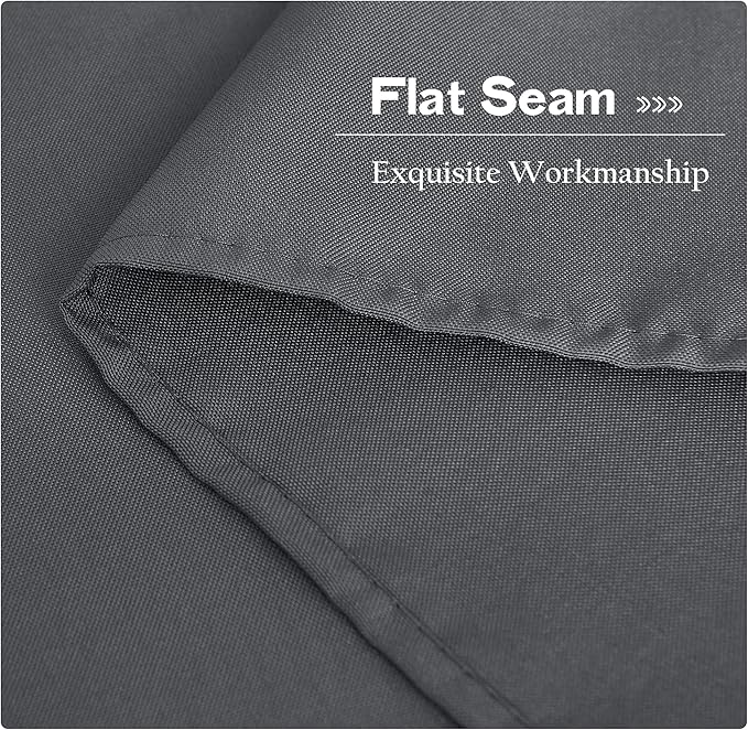 NICETOWN Canvas Outdoor Curtains Extra Wide for Patio Waterproof, Rustproof Grommet Outside Vertical Drapes for Gazebo & Porch & Cabana, W100 x L84, Dark Grey, 2 Panels
