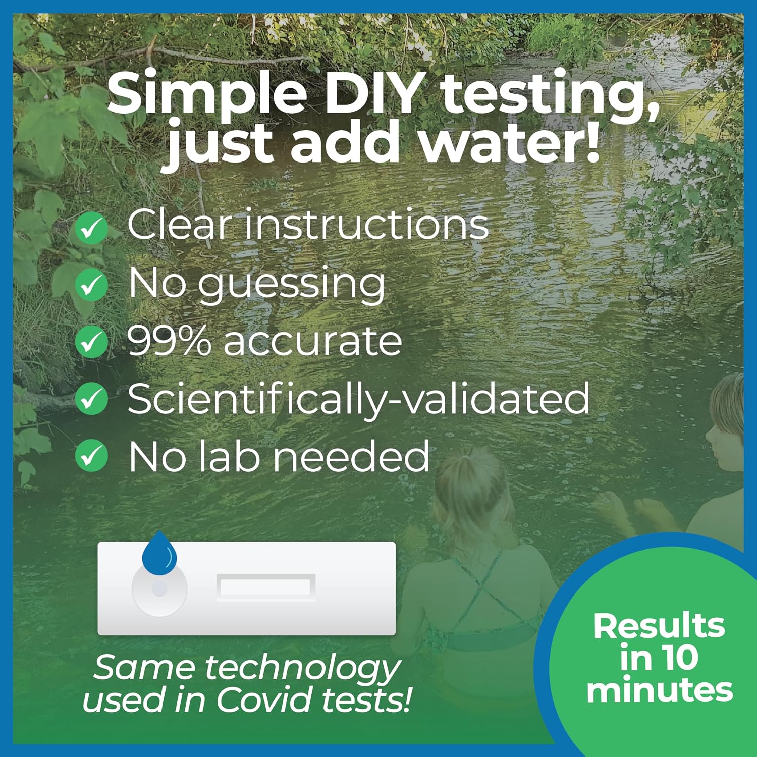 Detekt® Blue-Green Algae Toxin Test Kit for Ponds & Lakes - 10 Min - Simple
