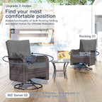 Kullavik 13 Pieces Outdoor Patio Furniture Set,PE Wicker Rattan Sectional Sofa Patio Conversation Sets with 43" 55000BTU Gas Propane Fire Pit Table,Swivel Rocking Chairs Set,Grey