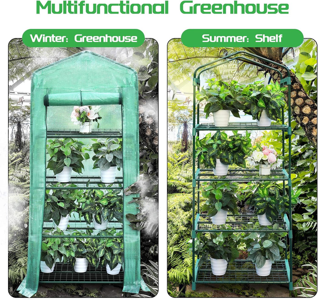 greenhouse, mini greenhouse for outdoors, 4 tier 28l showing dimensions
