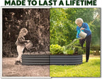 Plant & Plot Galvanized Raised Garden Beds Outdoor // 6×3×1 ft (2-Pack) Planter Raised Beds for Gardening, Vegetables, Flowers // Large Metal Garden Box // Patented Tool-Free Design (Gray)