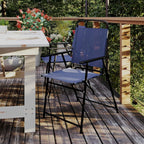 Flash Furniture Mystic Folding Patio Sling Chairs, Outdoor Textilene Lawn Chairs with Armrests, Set of 2, Navy | Textilene
