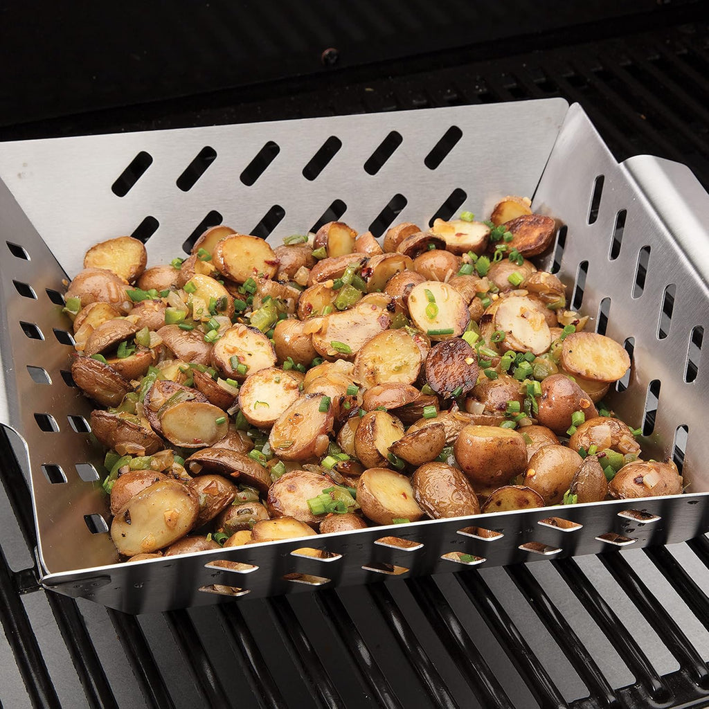 Cuisinart CGWM-019 Stainless Steel BBQ Wok - Grilling Basket with Built-in Handles